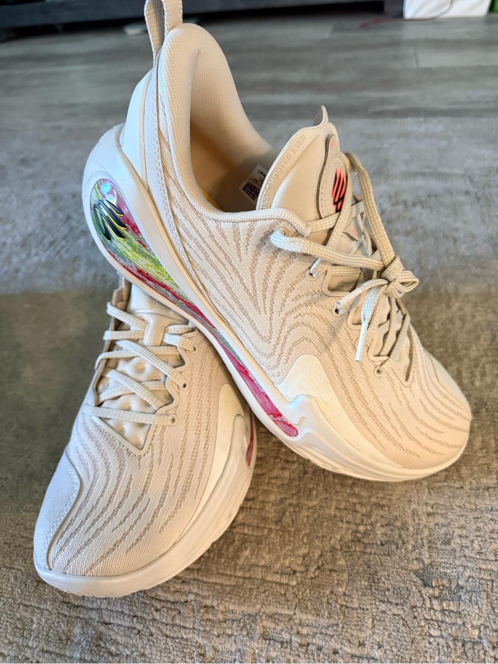 Under Armour Women’s Cream Athletic Sneakers with Multicolor Accents